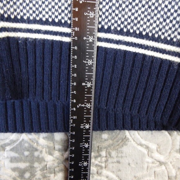 i Jeans by Buffalo Sweater Mens Large Blue Shawl Cardigan Fair Isle Nordic Wool - Picture 7 of 14